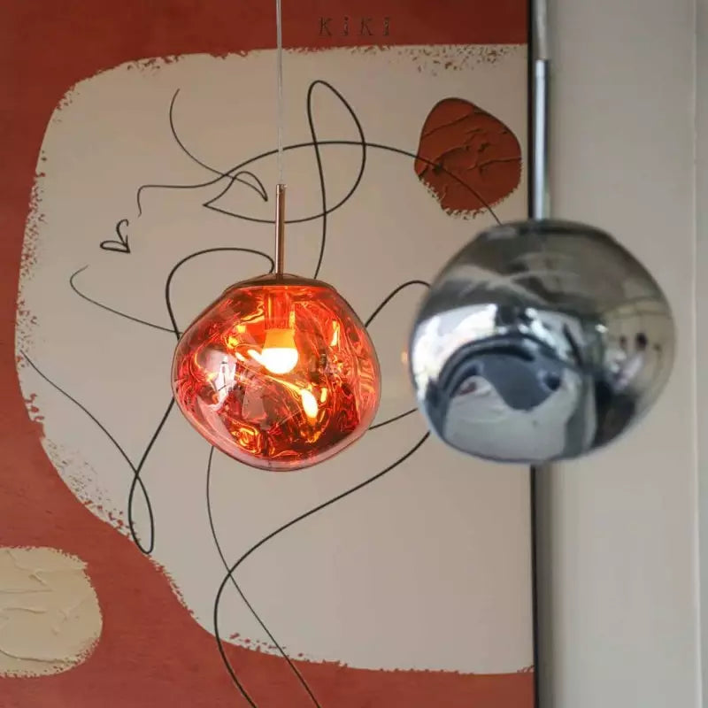Alvara Elegant Melted Glass Pendant Lamp For Interiors