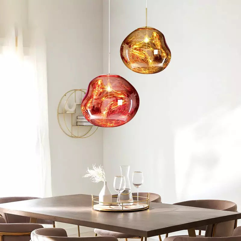 Alvara Elegant Melted Glass Pendant Lamp For Interiors