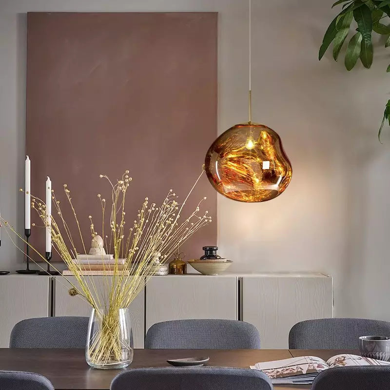 Alvara Elegant Melted Glass Pendant Lamp For Interiors