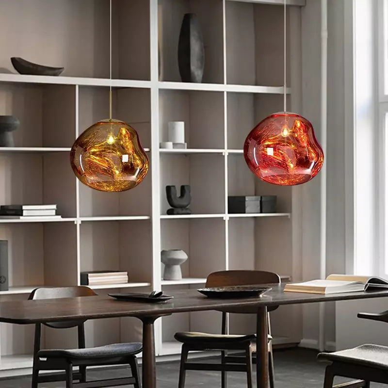 Alvara Elegant Melted Glass Pendant Lamp For Interiors