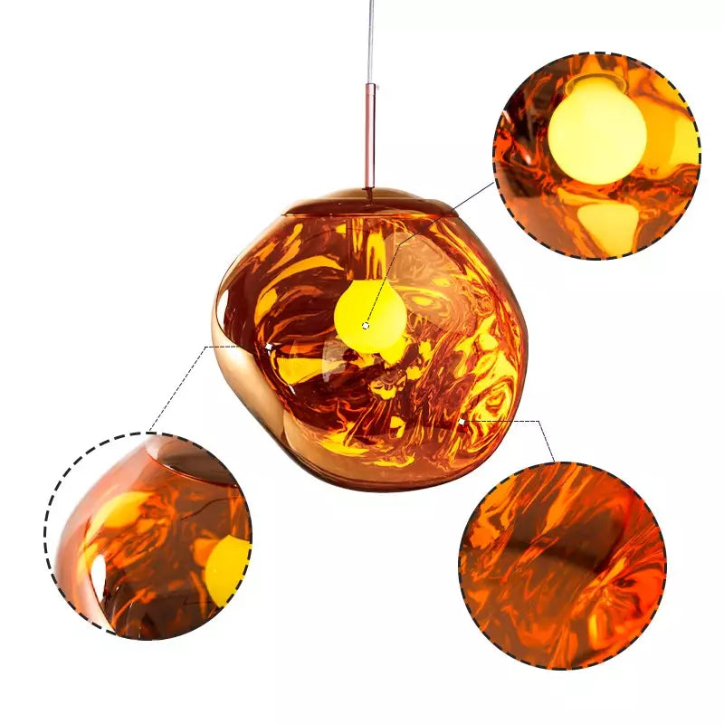 Alvara Elegant Melted Glass Pendant Lamp For Interiors