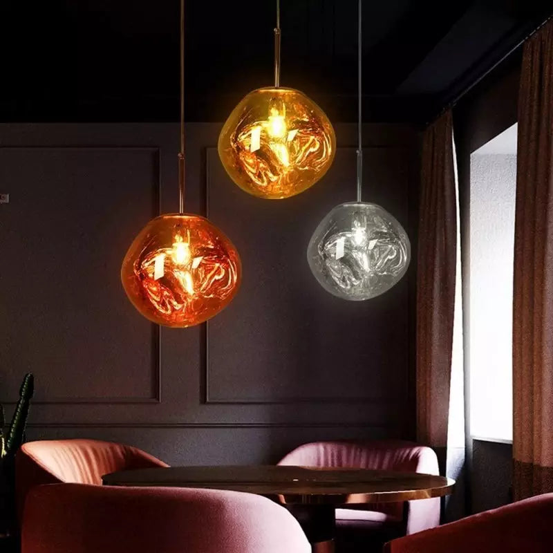 Alvara Elegant Melted Glass Pendant Lamp For Interiors